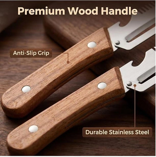 3-in-1 Multifunctional Vegetable Peeler with wooden grip (Pack of 1)